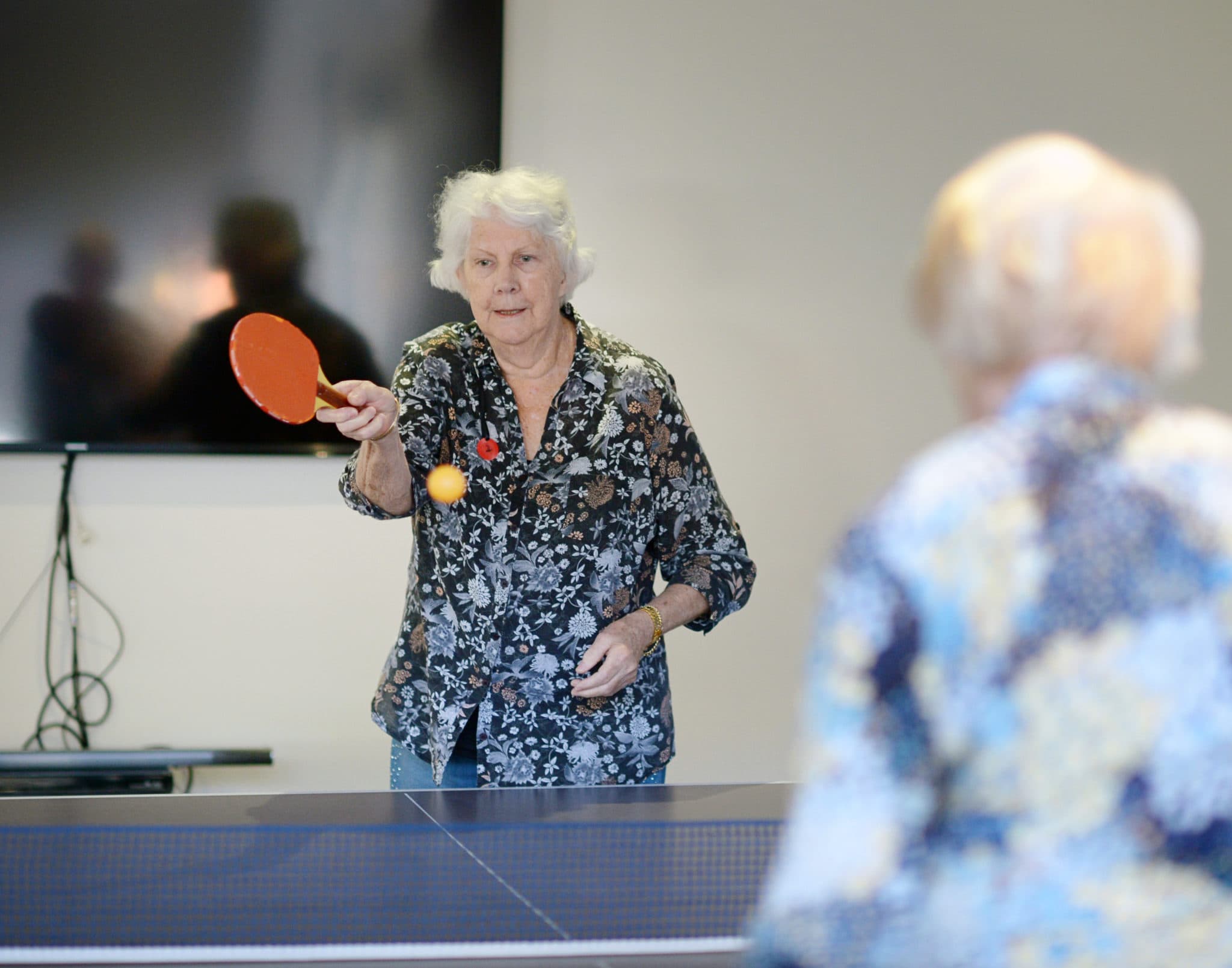 Jeanette Thompson Playing Table Tennis