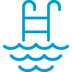 blue and white ladder in water logo