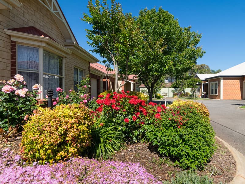 RetireAustralia Spring Grove Retirement Village Klemzig Adelaide South Australia street streetscape gardens flowers trees independent living unit