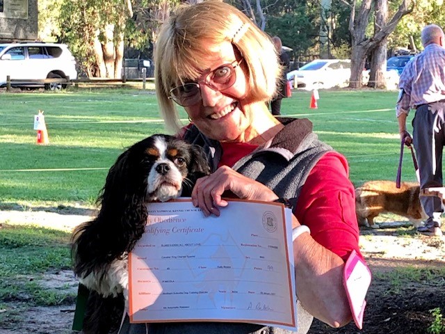 Resident Trish with her award-winning dog Abbey