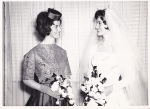 Del at her wedding with Evon as her bridesmaid