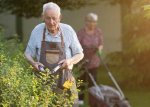 older person gardening