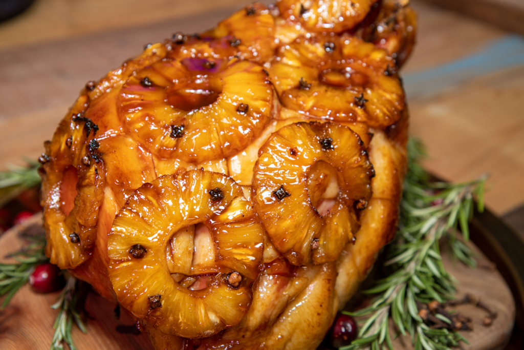 festive glazed ham